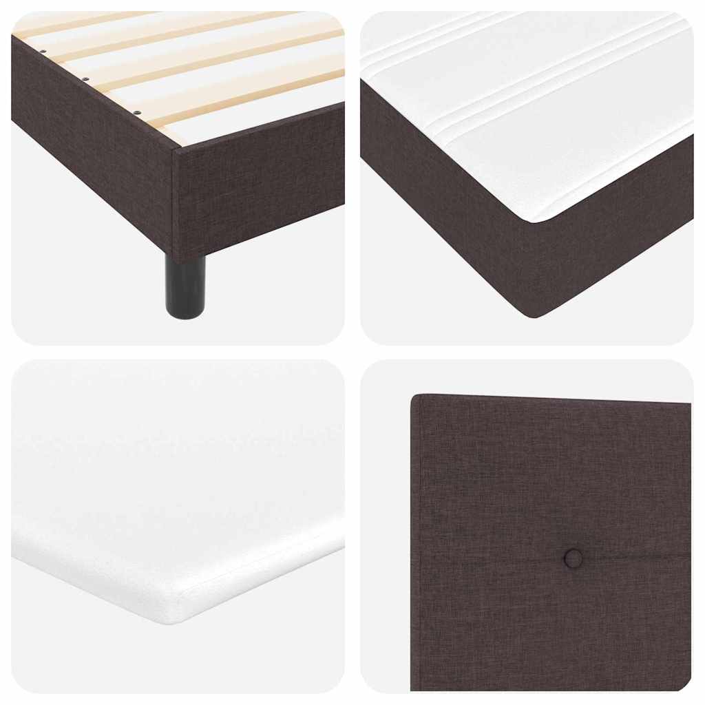 Boxspring ágy matraccal Sötét Barna 120 x 200 cm szövet