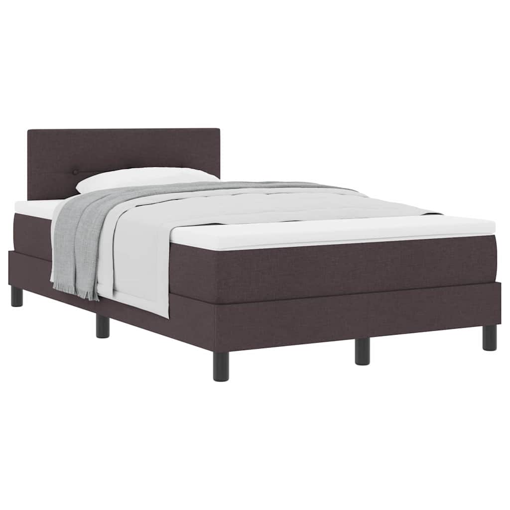 Boxspring ágy matraccal Sötét Barna 120 x 200 cm szövet