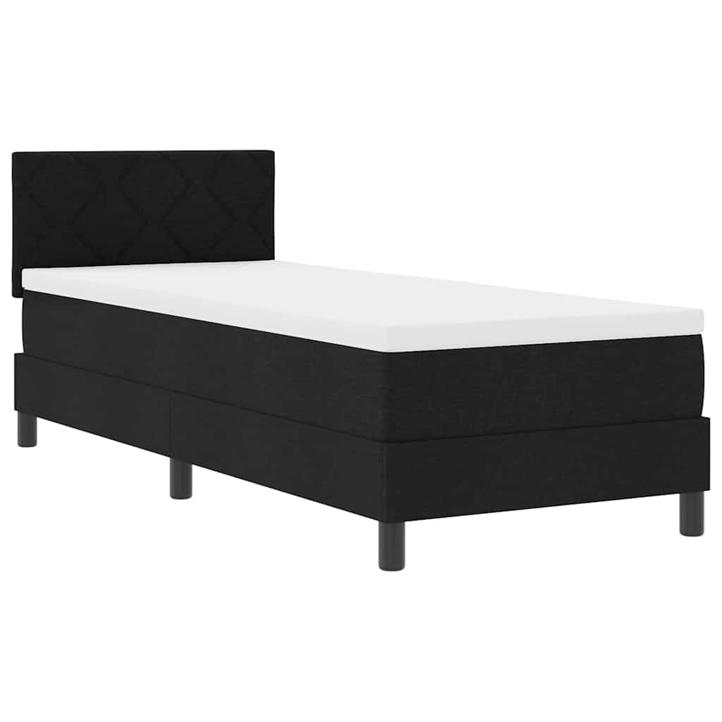 Boxspring ágy matraccal matracmal Fekete 80 x 200 cm szövet
