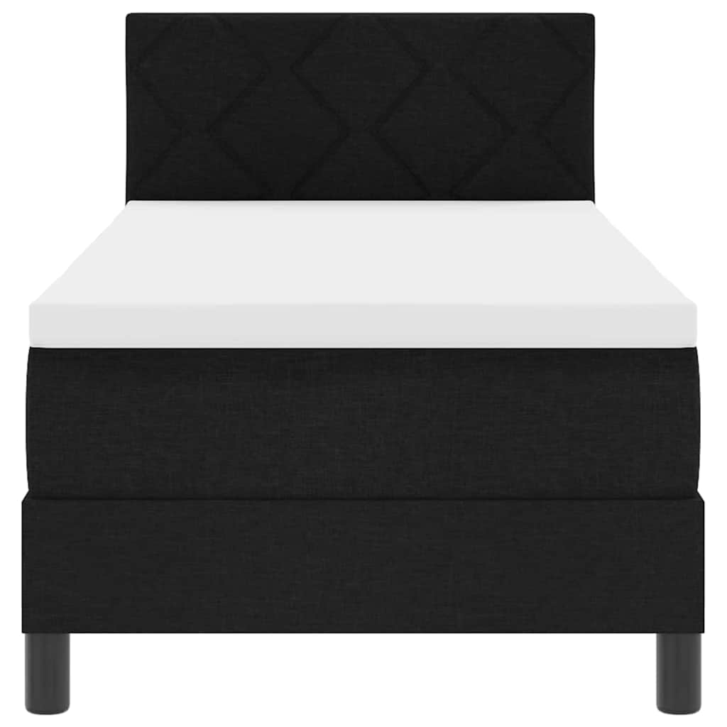 Boxspring ágy matraccal matracmal Fekete 80 x 200 cm szövet