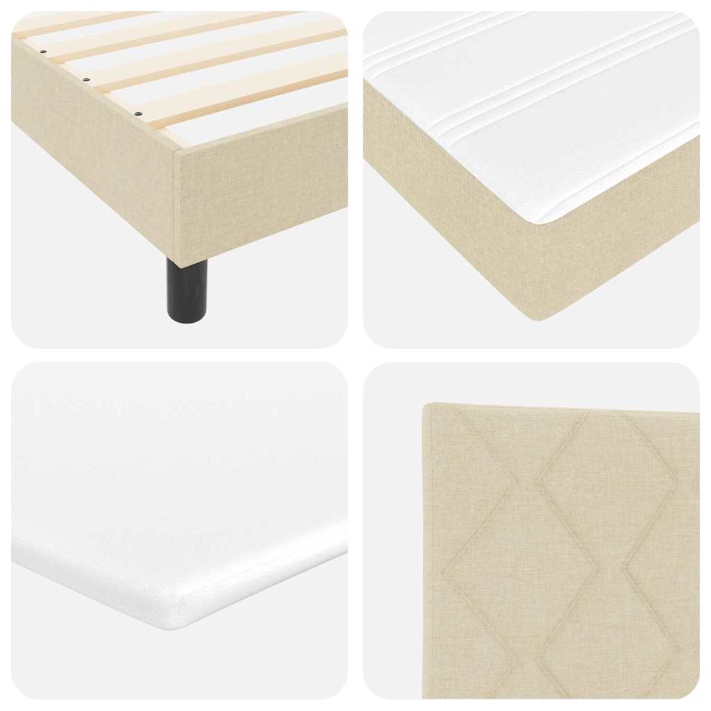 Boxspring ágy matraccal matracmal Krém 90 x 190 cm szövet