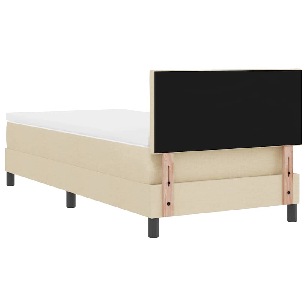 Boxspring ágy matraccal matracmal Krém 90 x 190 cm szövet