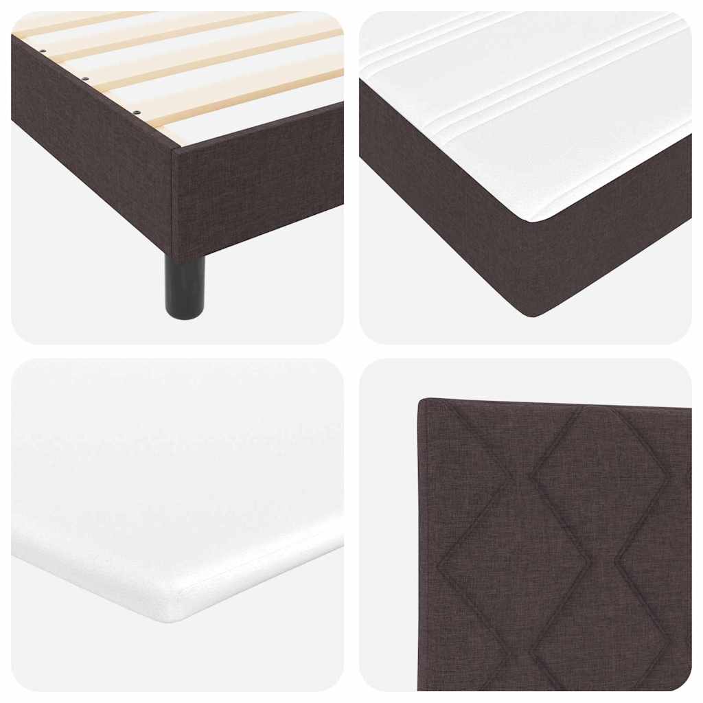 Boxspring ágy matraccal Sötét Barna 120 x 200 cm szövet