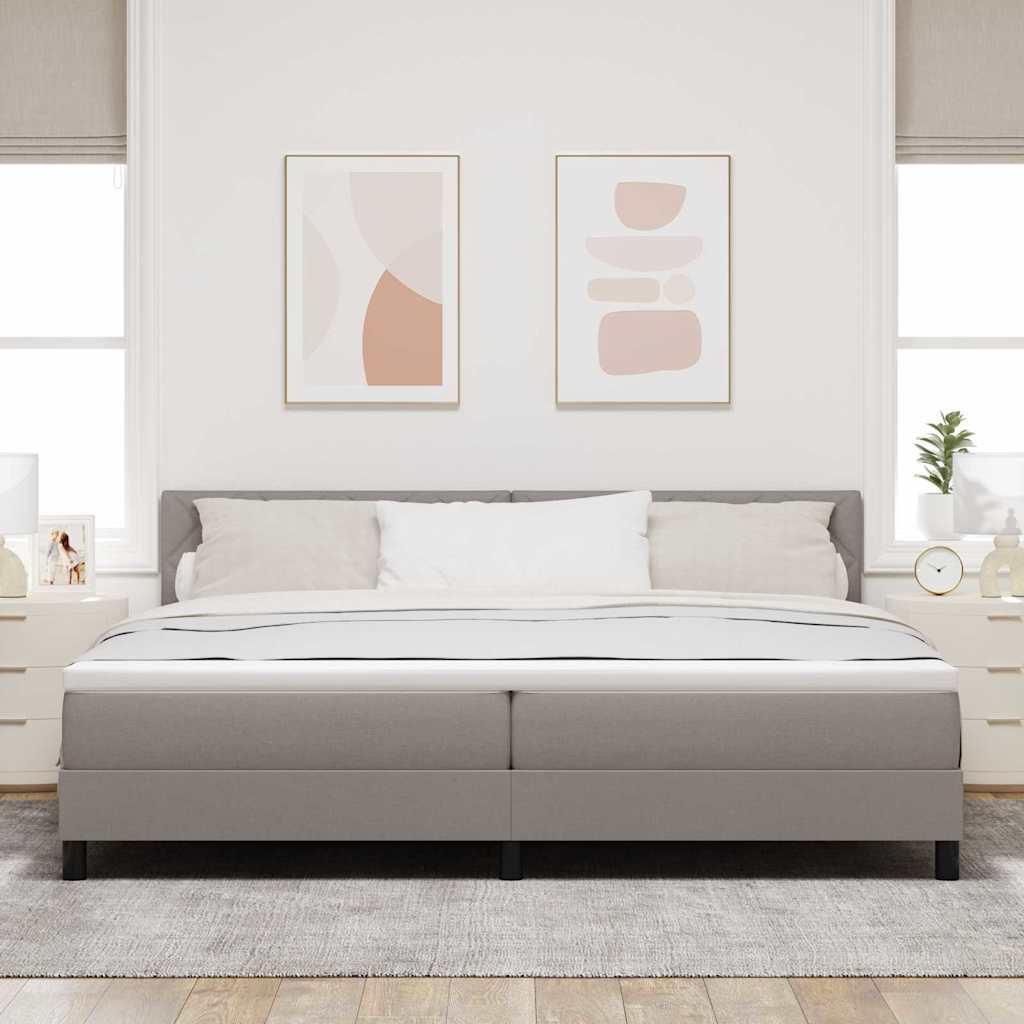 Boxspring ágy matraccal matracmal Tópszínű 200 x 200 cm szövet
