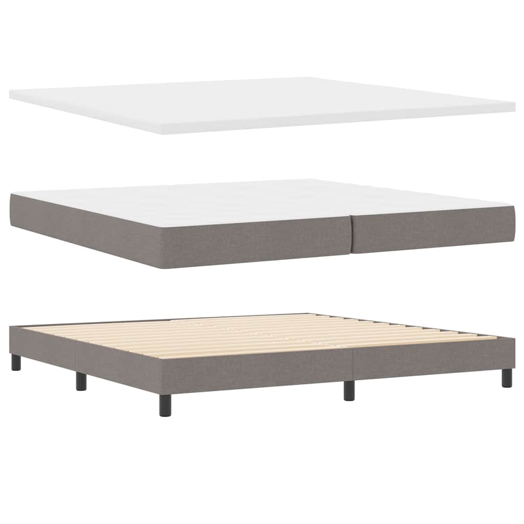 Boxspring ágy matraccal matracmal Tópszínű 200 x 200 cm szövet