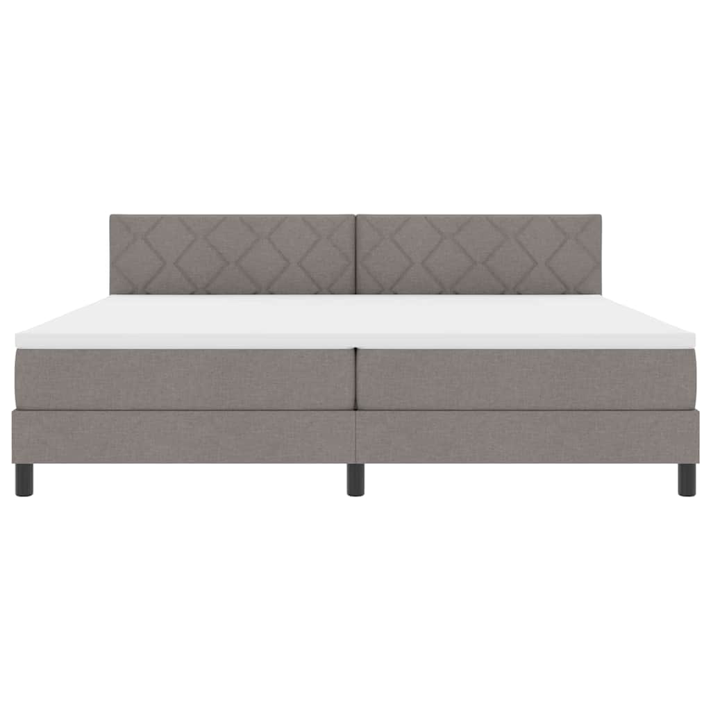 Boxspring ágy matraccal matracmal Tópszínű 200 x 200 cm szövet