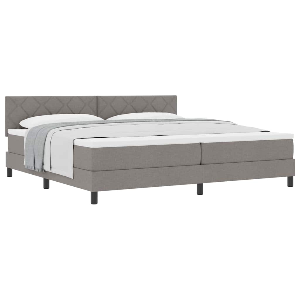 Boxspring ágy matraccal matracmal Tópszínű 200 x 200 cm szövet