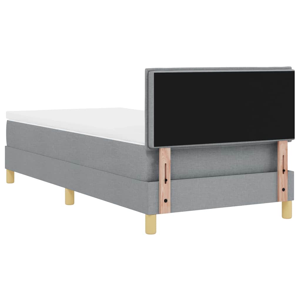 Boxspring ágy matraccal Világosszürke 90 x 190 cm szövet