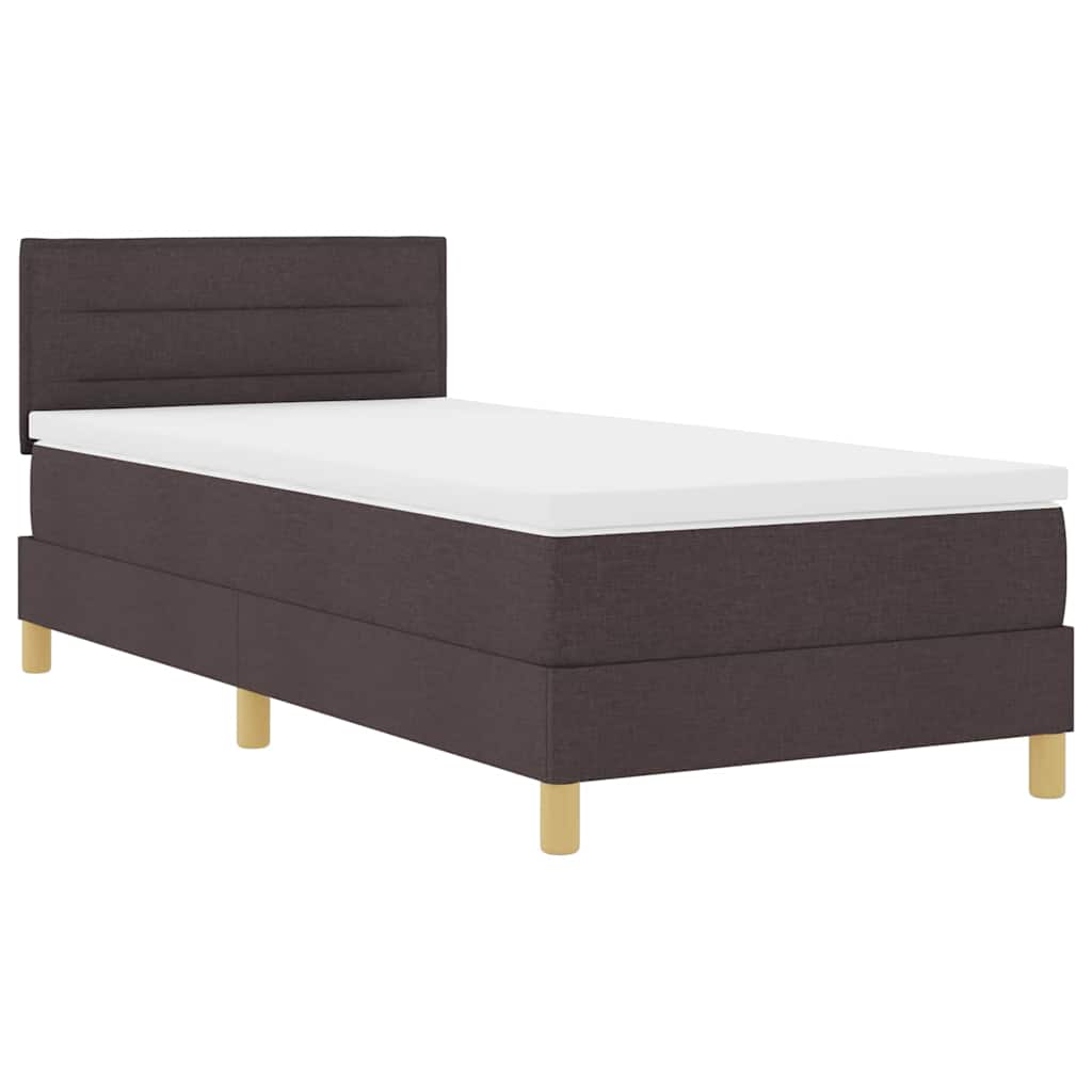 Boxspring ágy matraccal matracmal sötétbarna 90 x 190 cm szövet