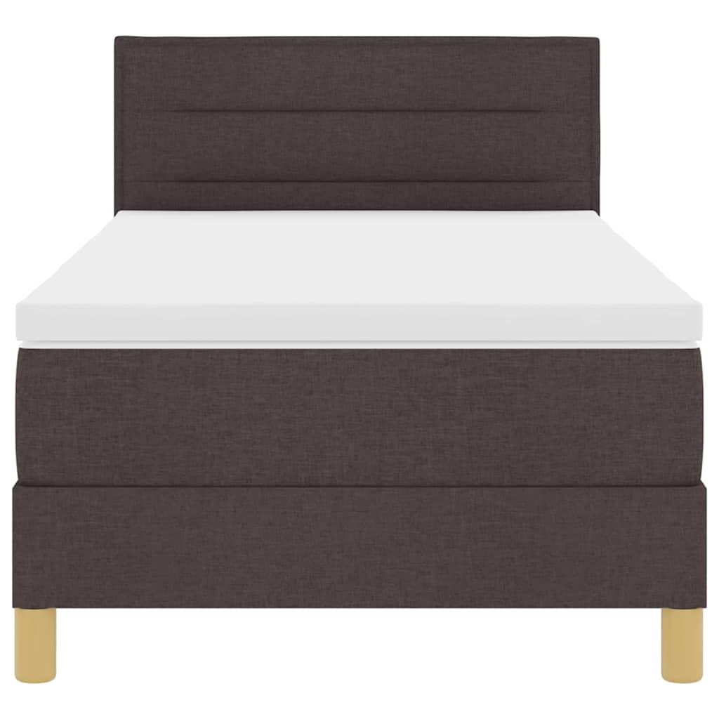 Boxspring ágy matraccal matracmal sötétbarna 90 x 190 cm szövet