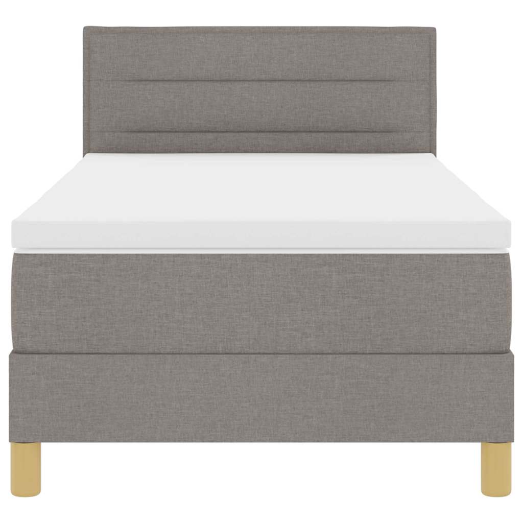 Boxspring ágy matraccal matracmal Tópszínű 100 x 200 cm szövet