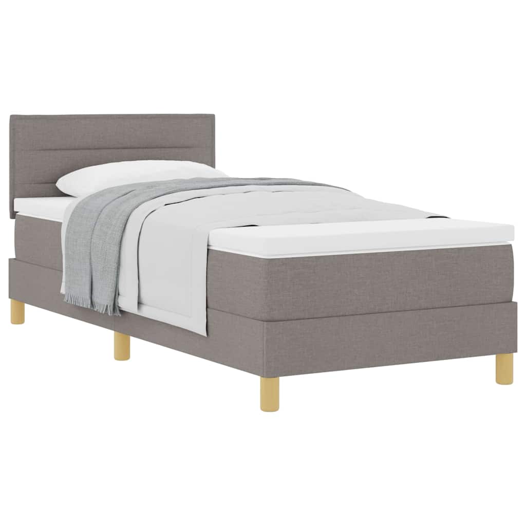 Boxspring ágy matraccal matracmal Tópszínű 100 x 200 cm szövet