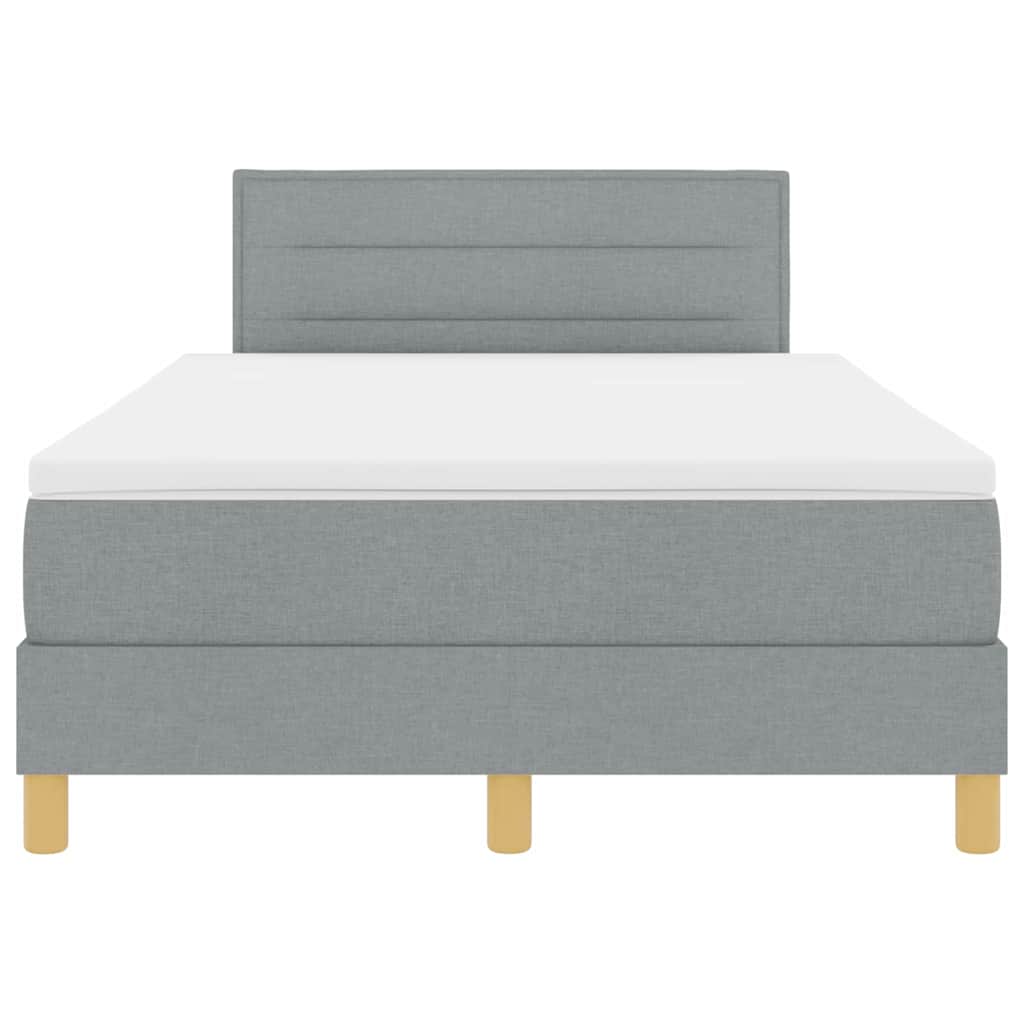 Boxspring ágy matraccal Világosszürke 120 x 190 cm szövet