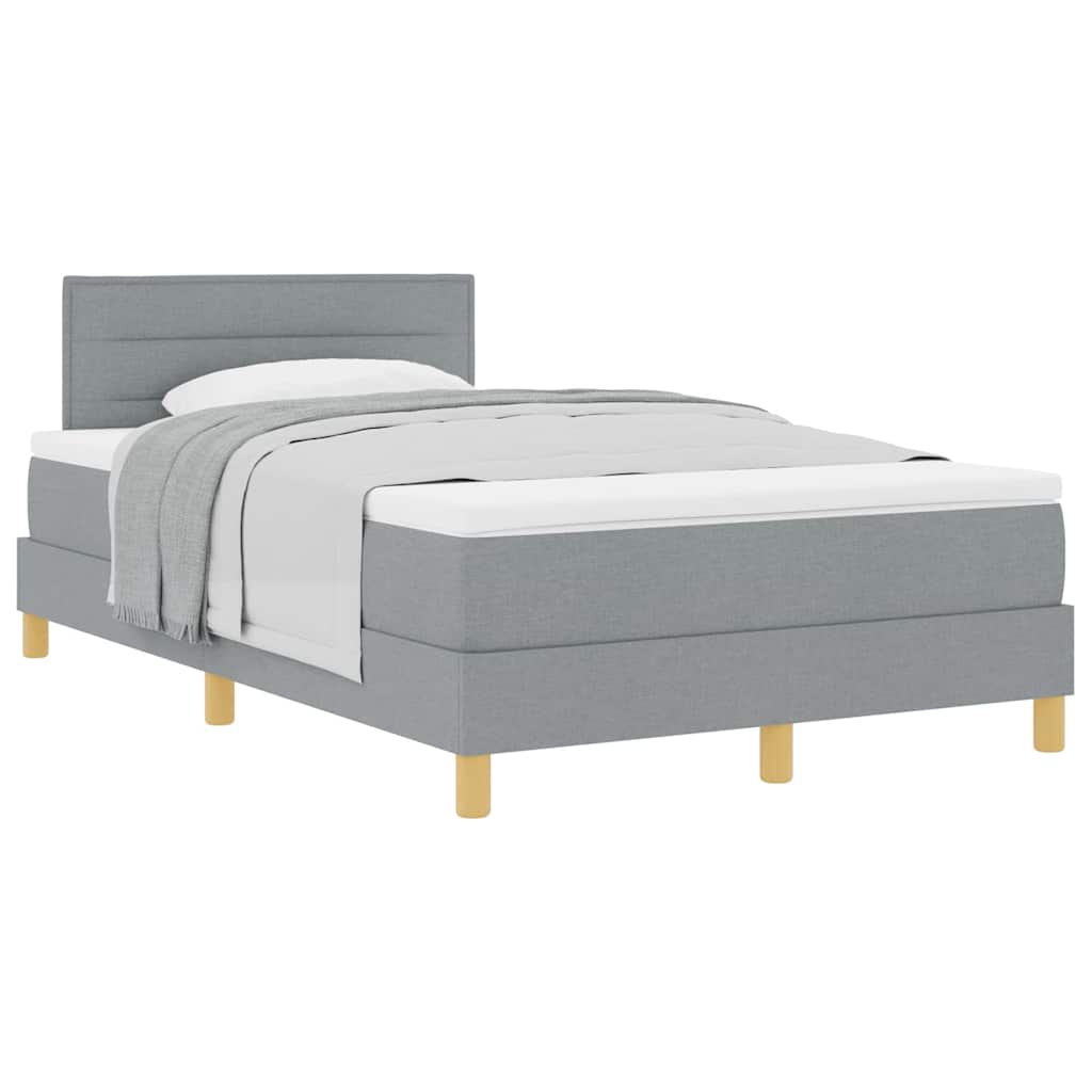Boxspring ágy matraccal Világosszürke 120 x 190 cm szövet