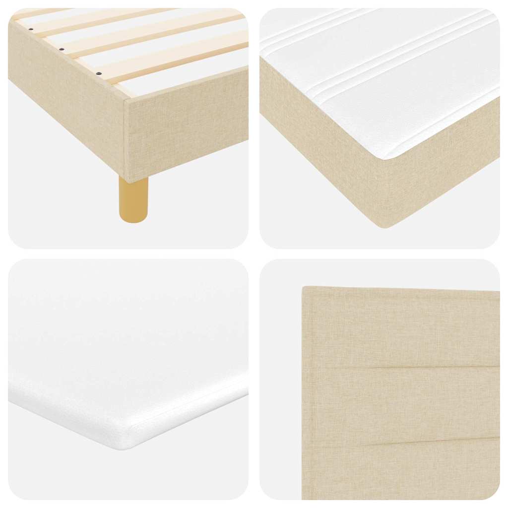 Boxspring ágy matraccal matracmal Krém 120 x 190 cm szövet