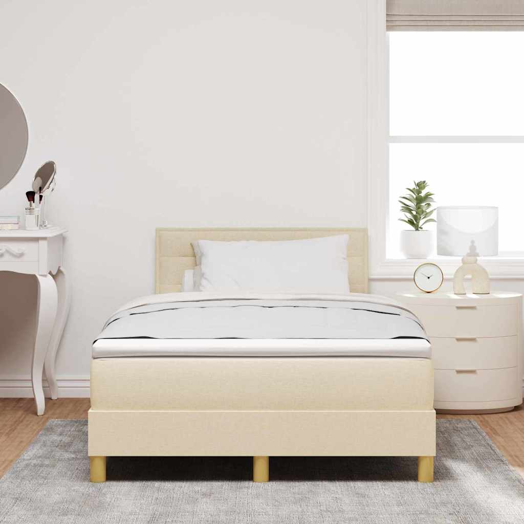 Boxspring ágy matraccal matracmal Krém 120 x 190 cm szövet