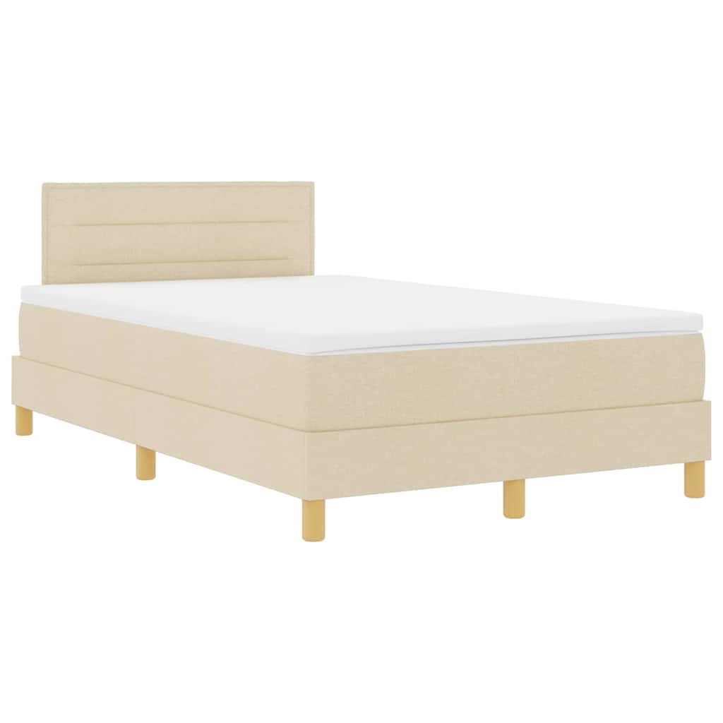 Boxspring ágy matraccal matracmal Krém 120 x 190 cm szövet