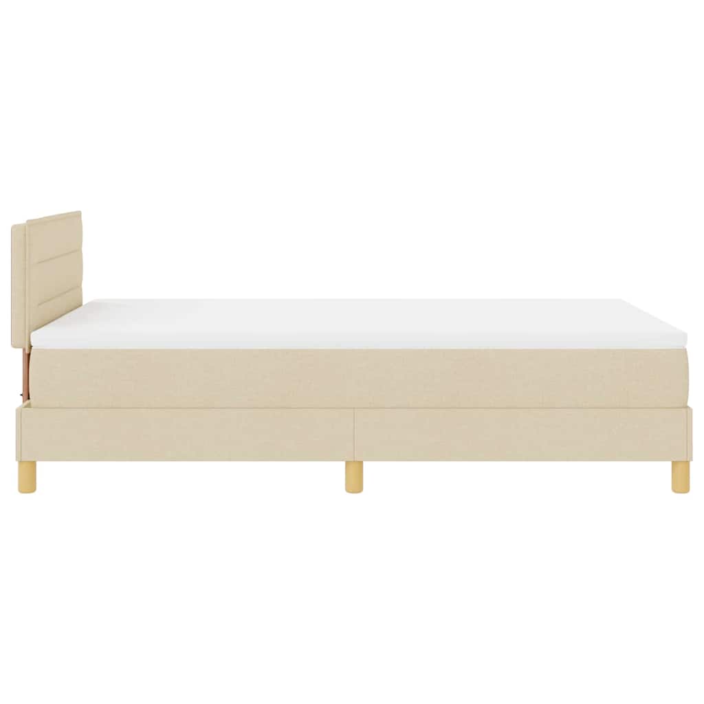 Boxspring ágy matraccal matracmal Krém 120 x 190 cm szövet