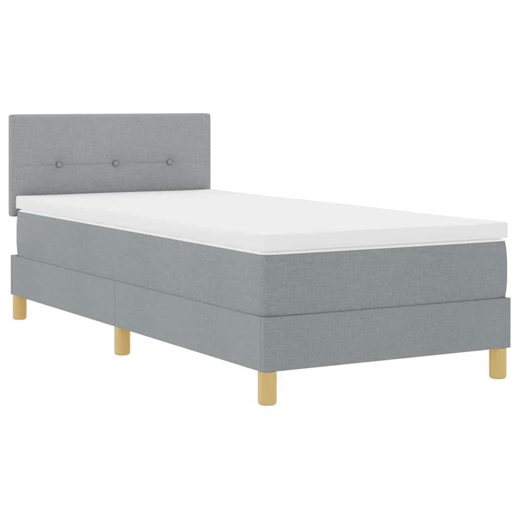 Boxspring ágy matraccal Világosszürke 90 x 190 cm szövet