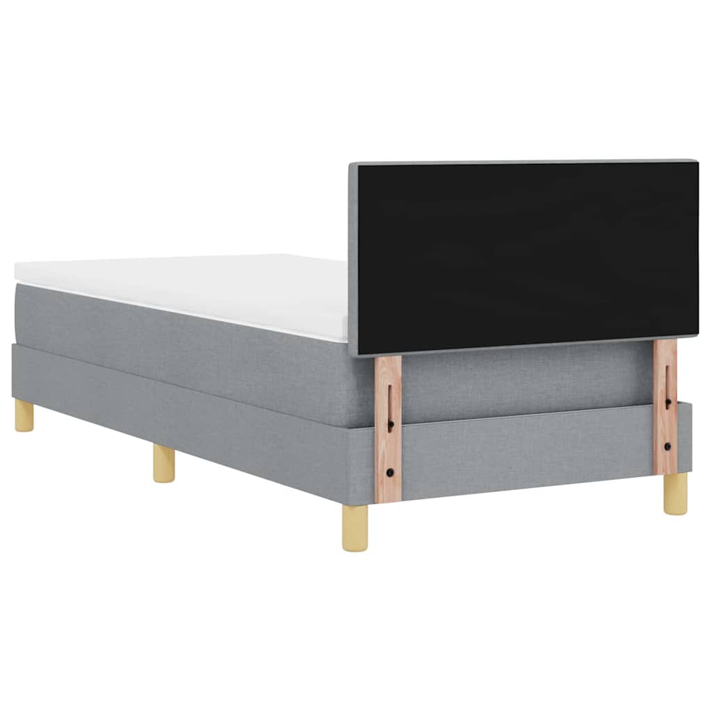 Boxspring ágy matraccal Világosszürke 90 x 190 cm szövet