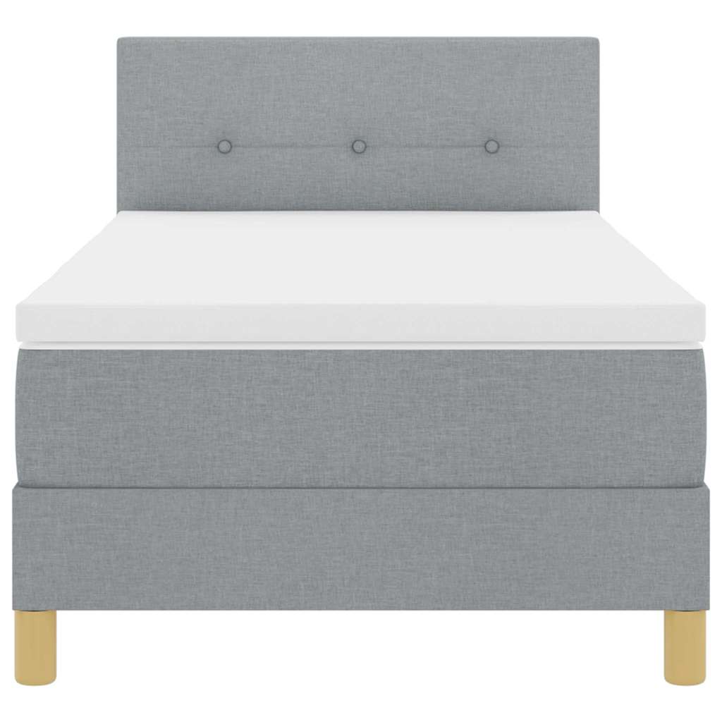 Boxspring ágy matraccal Világosszürke 90 x 190 cm szövet