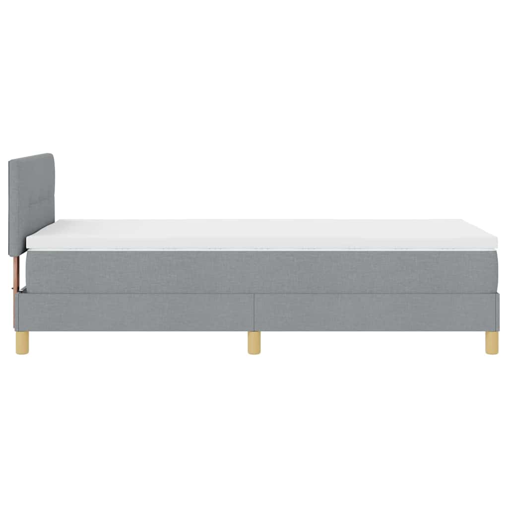 Boxspring ágy matraccal Világosszürke 90 x 190 cm szövet