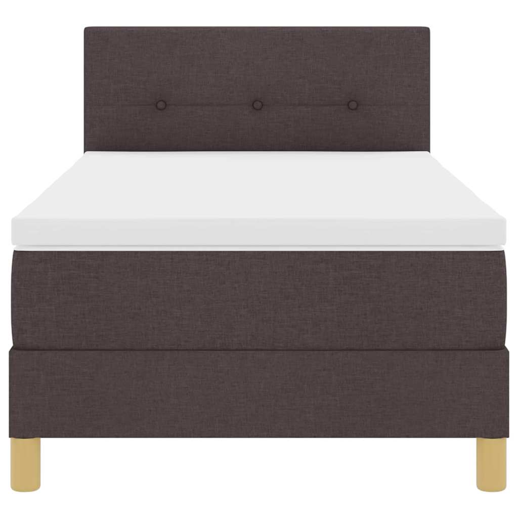 Boxspring ágy matraccal matracmal sötétbarna 90 x 190 cm szövet