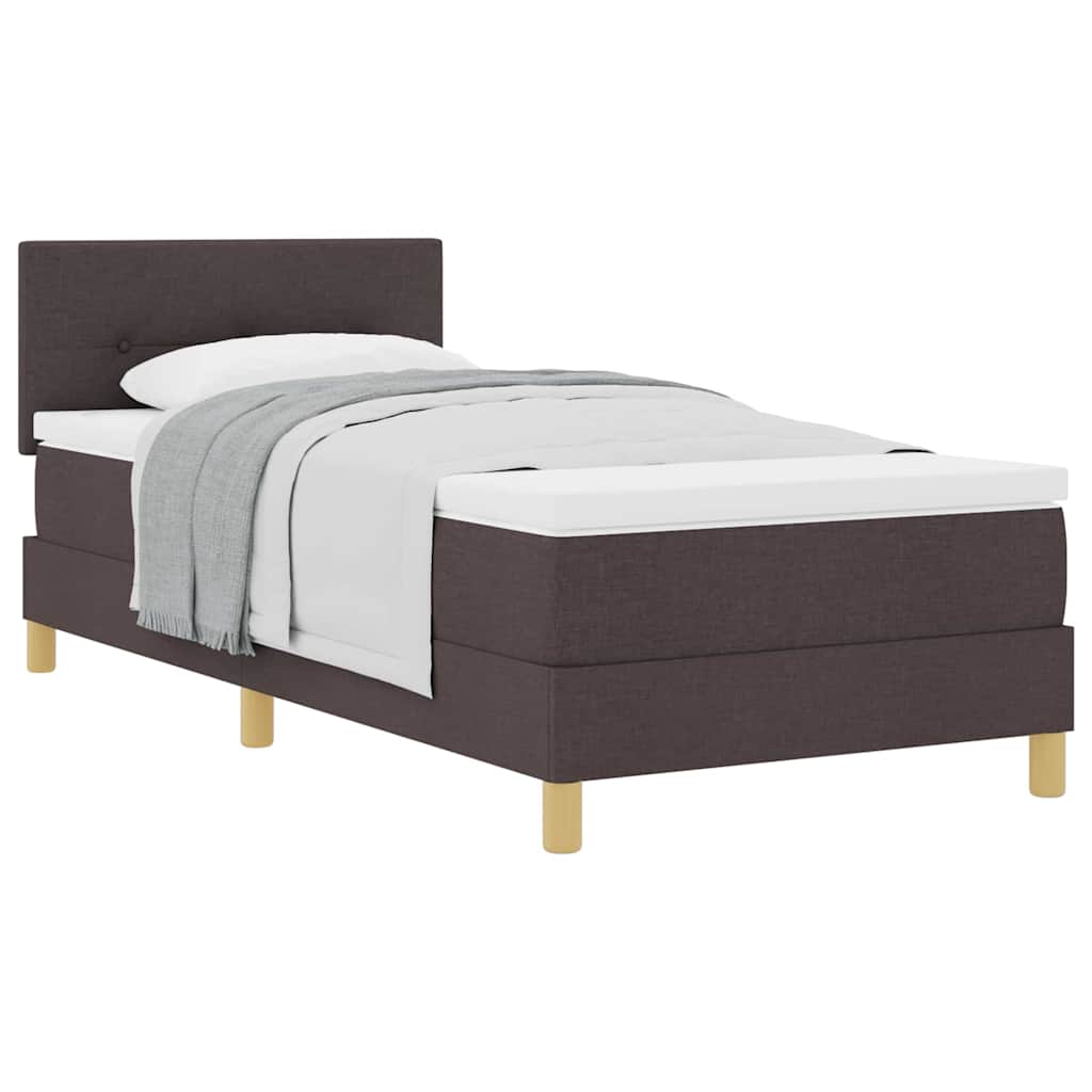 Boxspring ágy matraccal matracmal sötétbarna 90 x 190 cm szövet