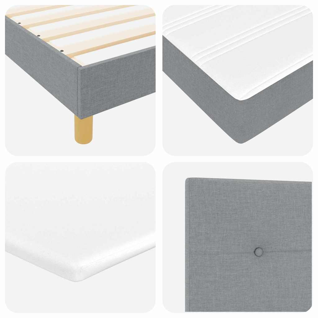 Boxspring ágy matraccal Világosszürke 120 x 190 cm szövet