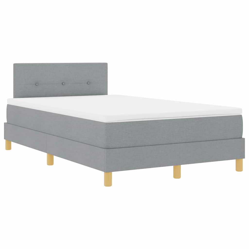 Boxspring ágy matraccal Világosszürke 120 x 190 cm szövet