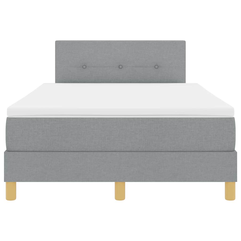 Boxspring ágy matraccal Világosszürke 120 x 190 cm szövet