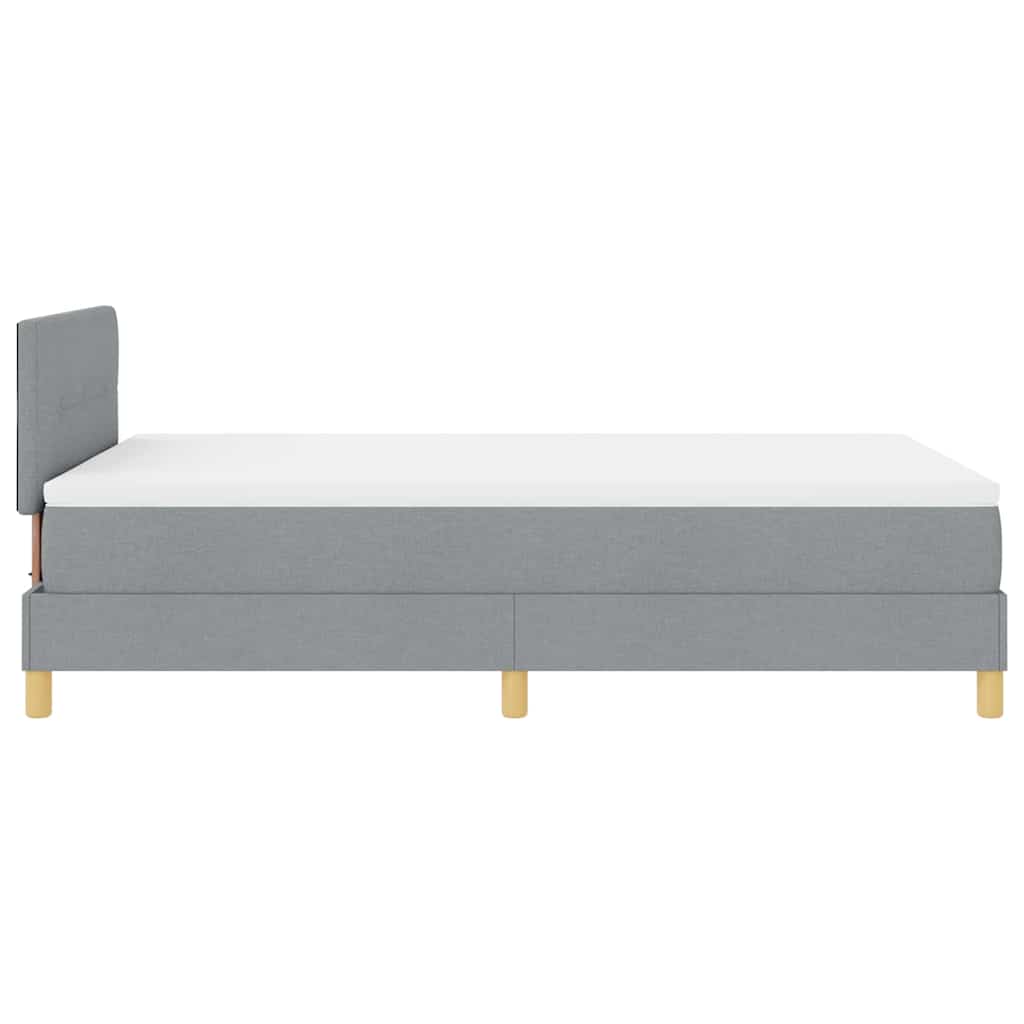 Boxspring ágy matraccal Világosszürke 120 x 190 cm szövet