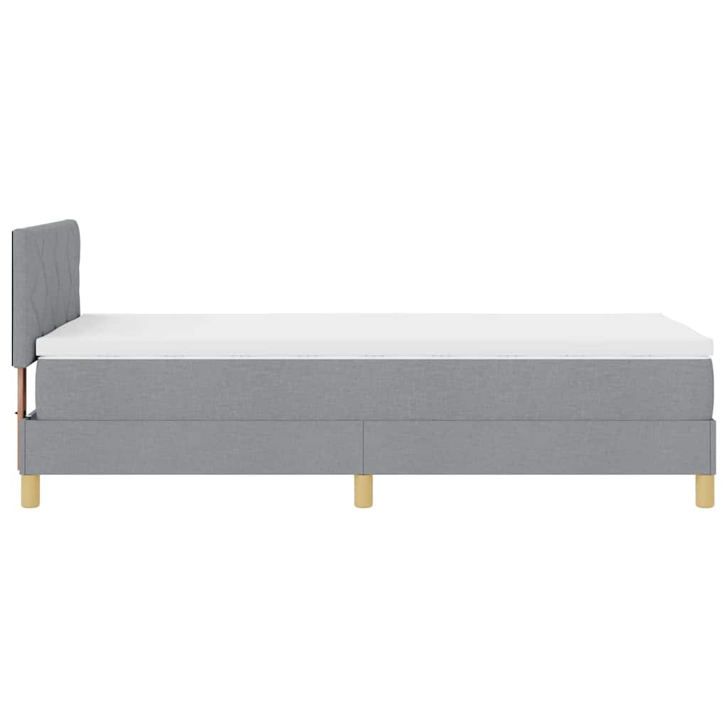 Boxspring ágy matraccal Világosszürke 90 x 190 cm szövet