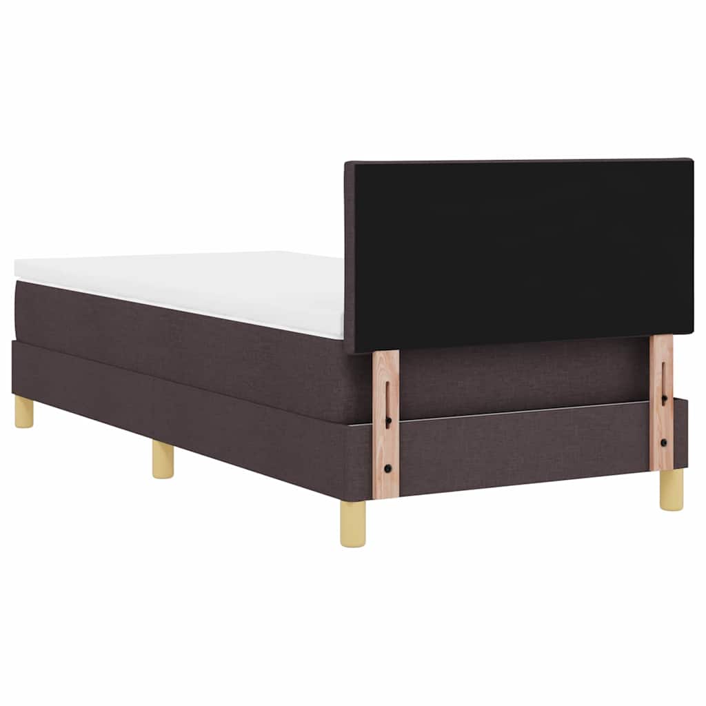 Boxspring ágy matraccal matracmal sötétbarna 90 x 190 cm szövet