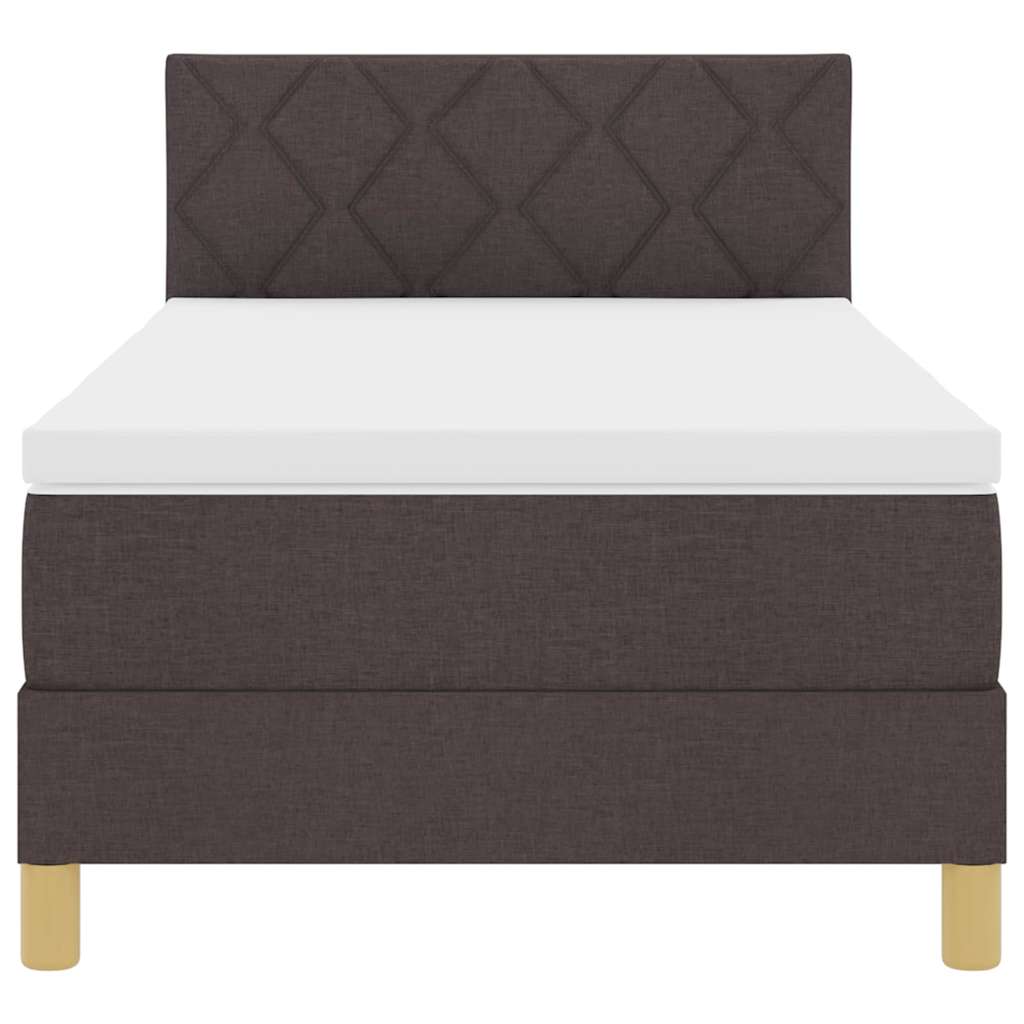 Boxspring ágy matraccal matracmal sötétbarna 90 x 190 cm szövet