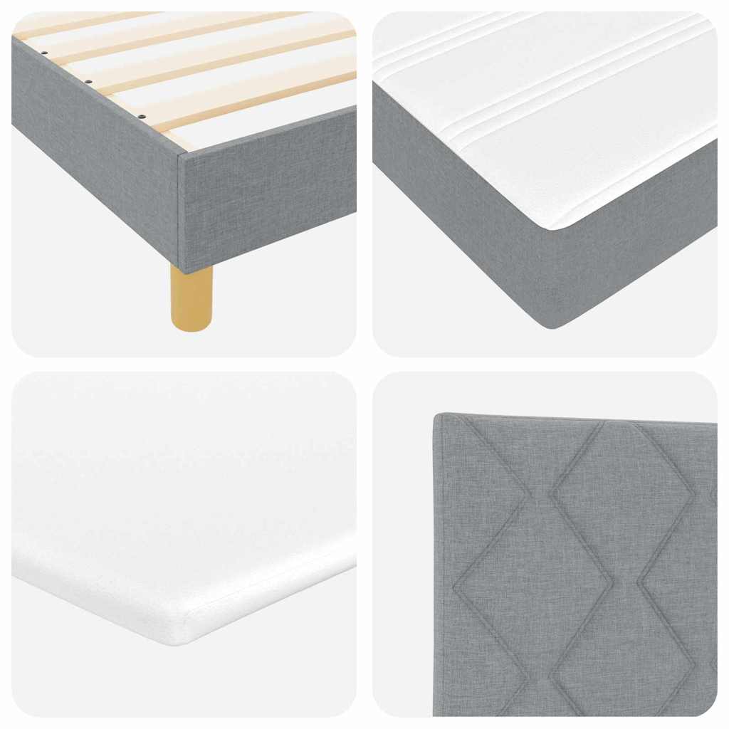 Boxspring ágy matraccal Világosszürke 120 x 190 cm szövet