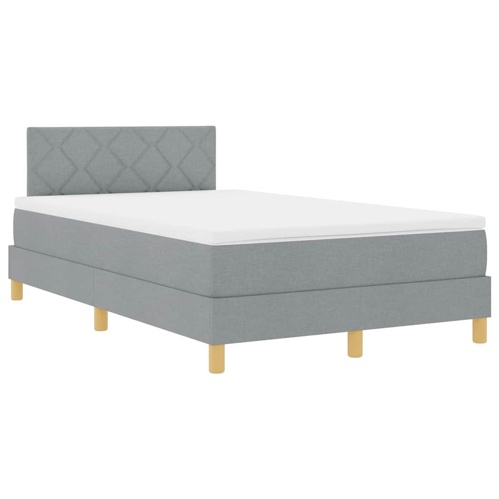 Boxspring ágy matraccal Világosszürke 120 x 190 cm szövet