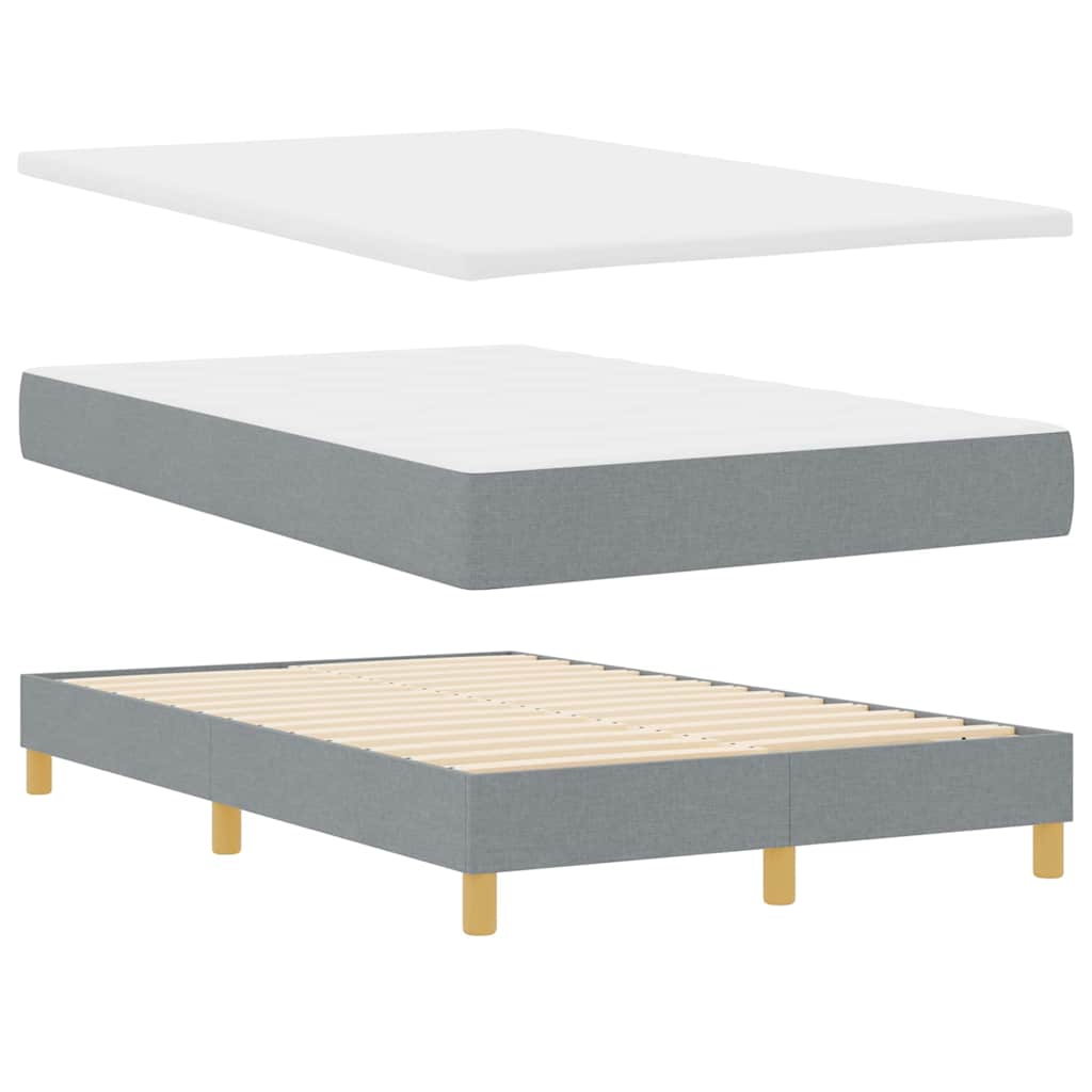 Boxspring ágy matraccal Világosszürke 120 x 190 cm szövet