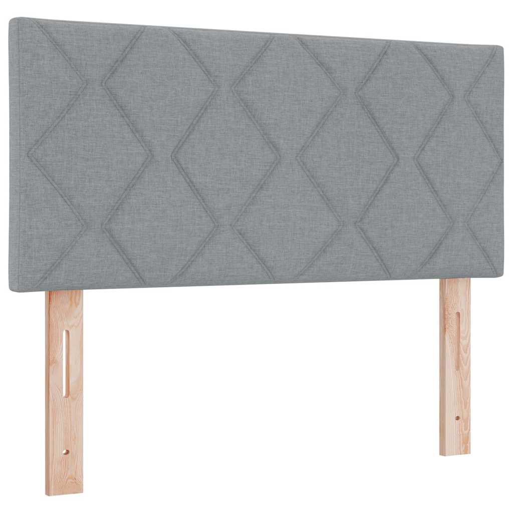 Boxspring ágy matraccal Világosszürke 120 x 190 cm szövet