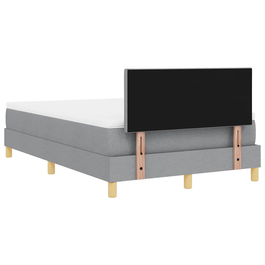 Boxspring ágy matraccal Világosszürke 120 x 190 cm szövet