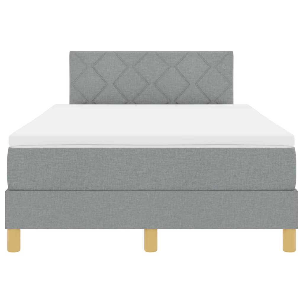 Boxspring ágy matraccal Világosszürke 120 x 190 cm szövet
