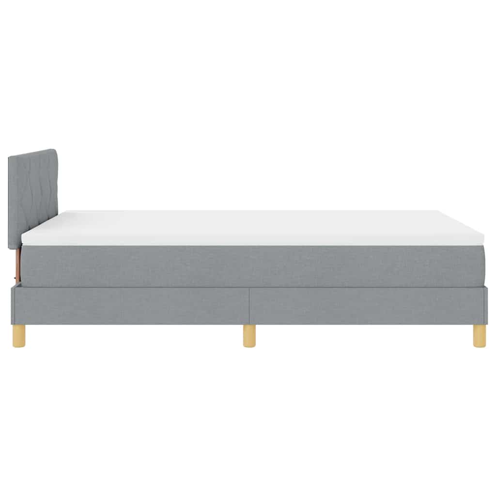 Boxspring ágy matraccal Világosszürke 120 x 190 cm szövet