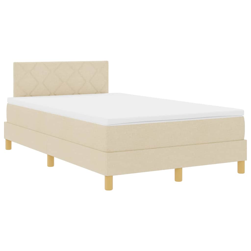 Boxspring ágy matraccal matracmal Krém 120 x 190 cm szövet