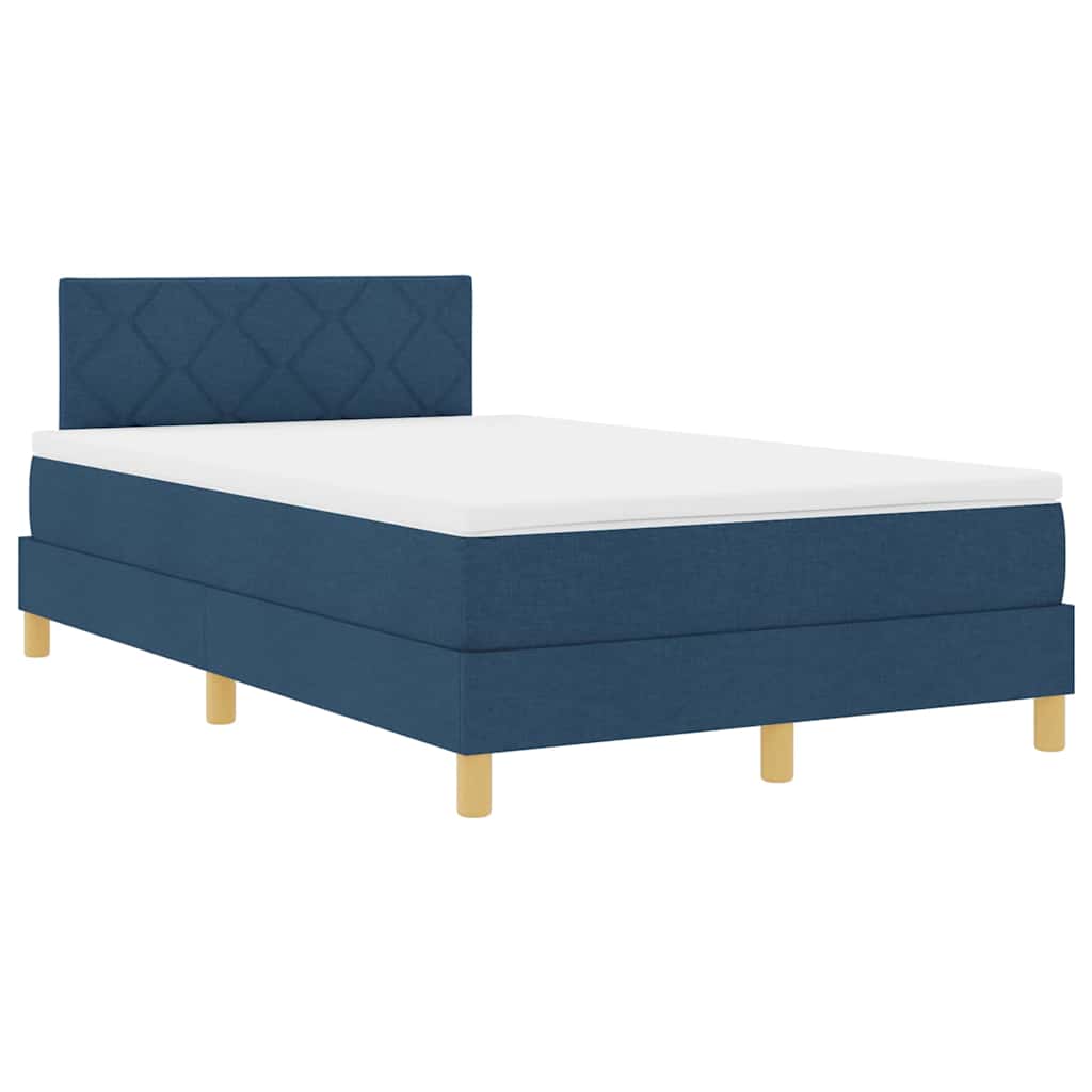 Boxspring ágy matraccal matracmal Kék 120 x 190 cm szövet