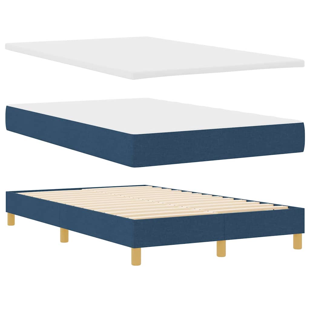Boxspring ágy matraccal matracmal Kék 120 x 190 cm szövet