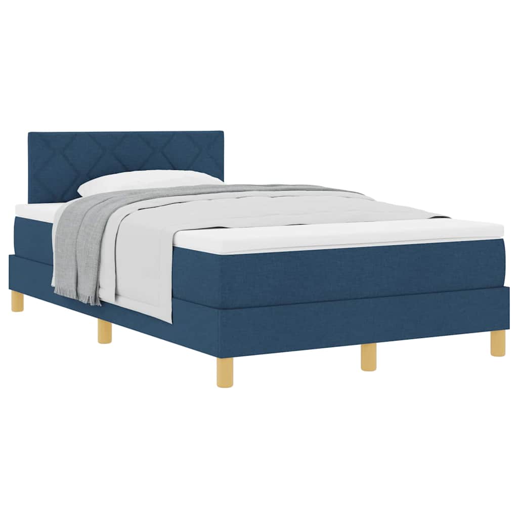Boxspring ágy matraccal matracmal Kék 120 x 190 cm szövet