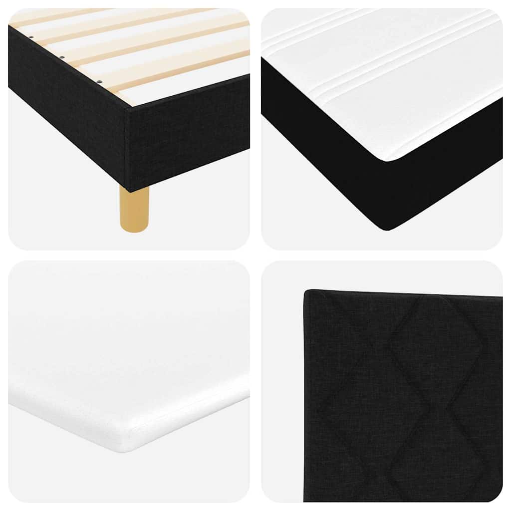 Boxspring ágy matraccal matracmal Fekete 140 x 190 cm szövet