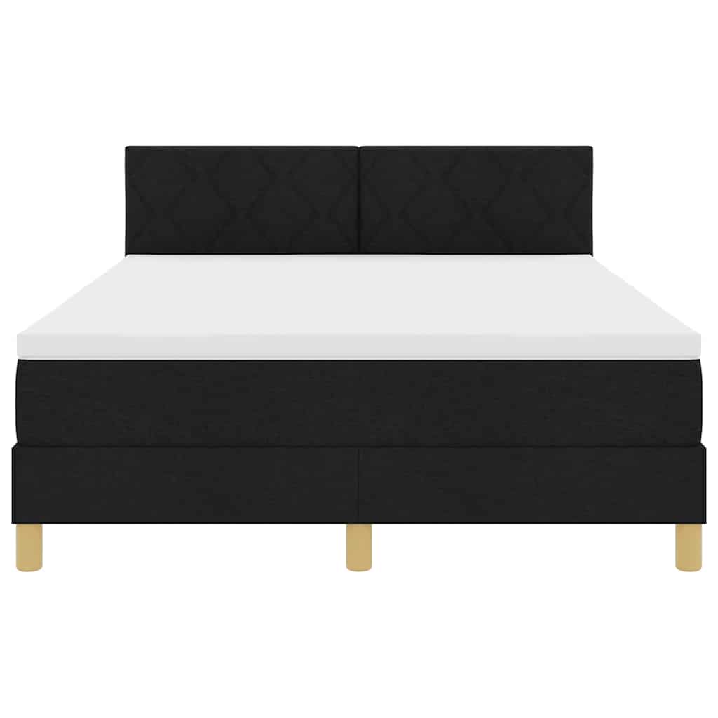 Boxspring ágy matraccal matracmal Fekete 140 x 190 cm szövet