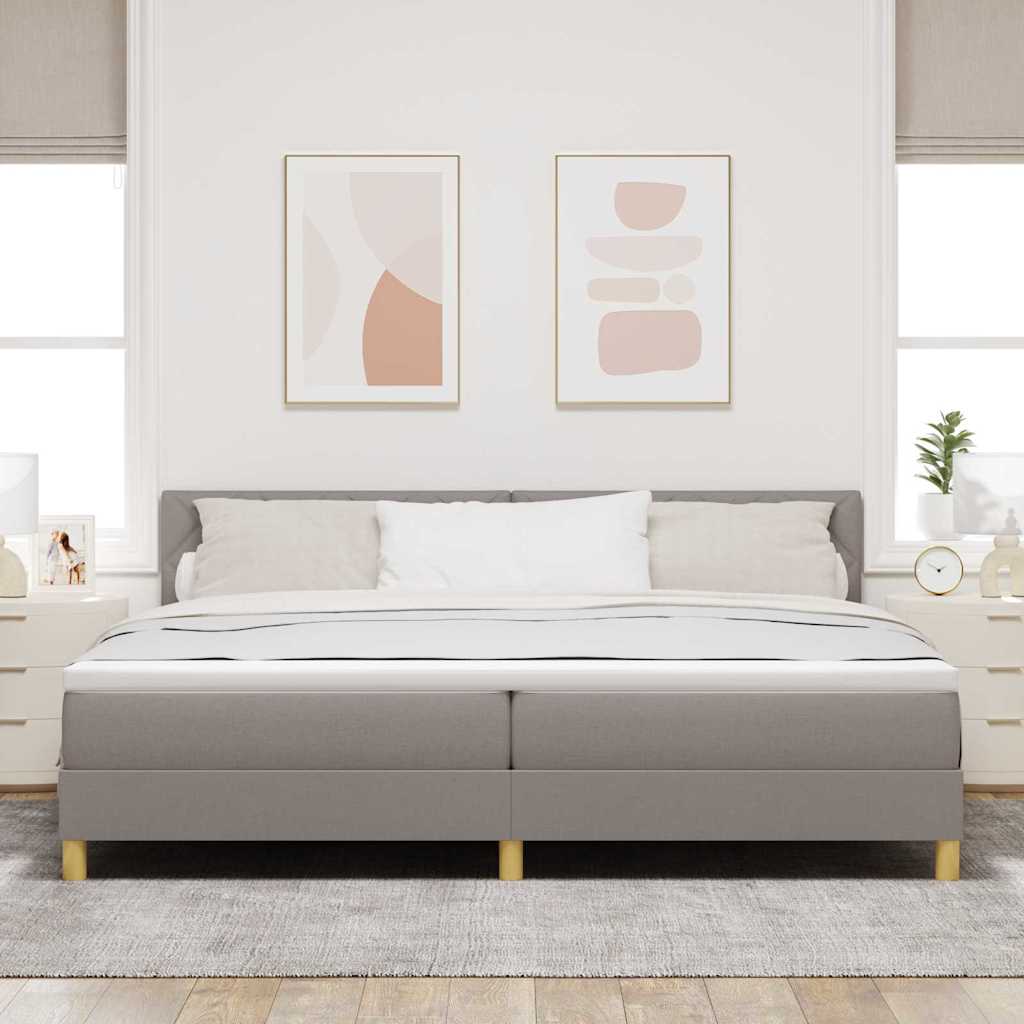 Boxspring ágy matraccal matracmal Tópszínű 200 x 200 cm szövet