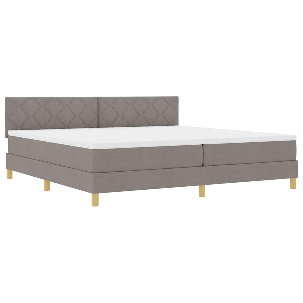 Boxspring ágy matraccal matracmal Tópszínű 200 x 200 cm szövet